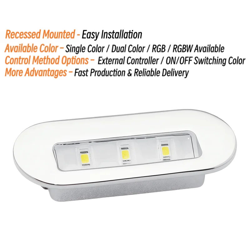 3W LED 조명등 12V 24V 보트 해양용 316 스테인리스 스틸 방수 데크 계단등 요트 실내 조명