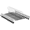 10pcs Thin Trouser Hangers, Non-Slip Pant Hangers with Adjustable Clips, Space Saving Hangers for Clothes, Skirt 5