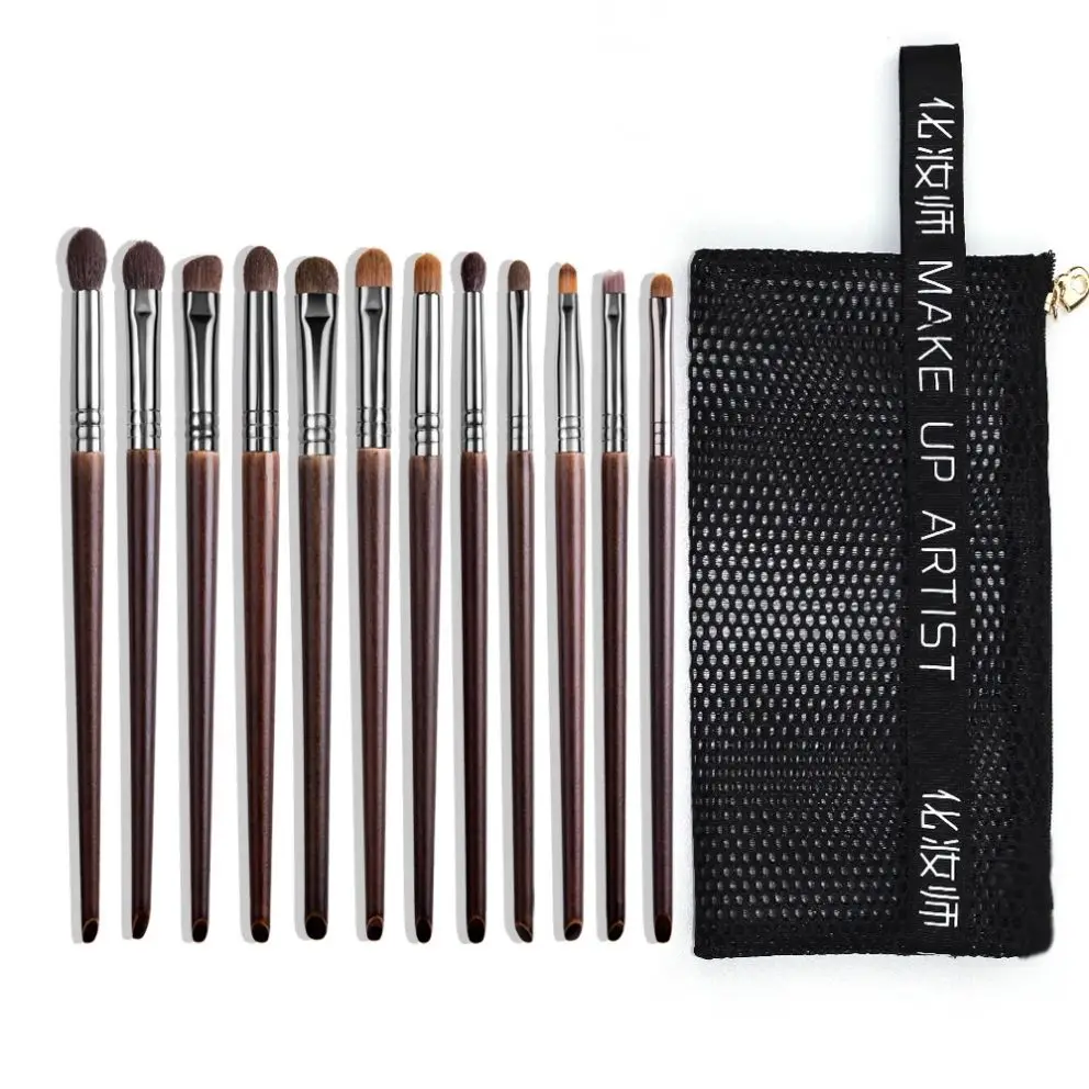 Ovw 9/12Pcs Panceau Maquillage Eye Natural Hair Makeup Brushes Set Kit Cosmetic Make Up Beauty Tool Piega Brush Eyeliner Brow