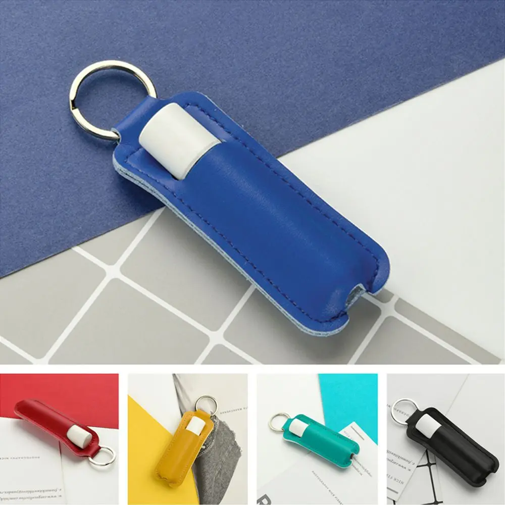 1pc PU Leder Lippenstift Schlüsselbund Tasche Bunte Schlüssel Ring Halter Lip Balm Fall Schlüsselbund Tasche Einfache Schlüsselbund Halter – Detail 12