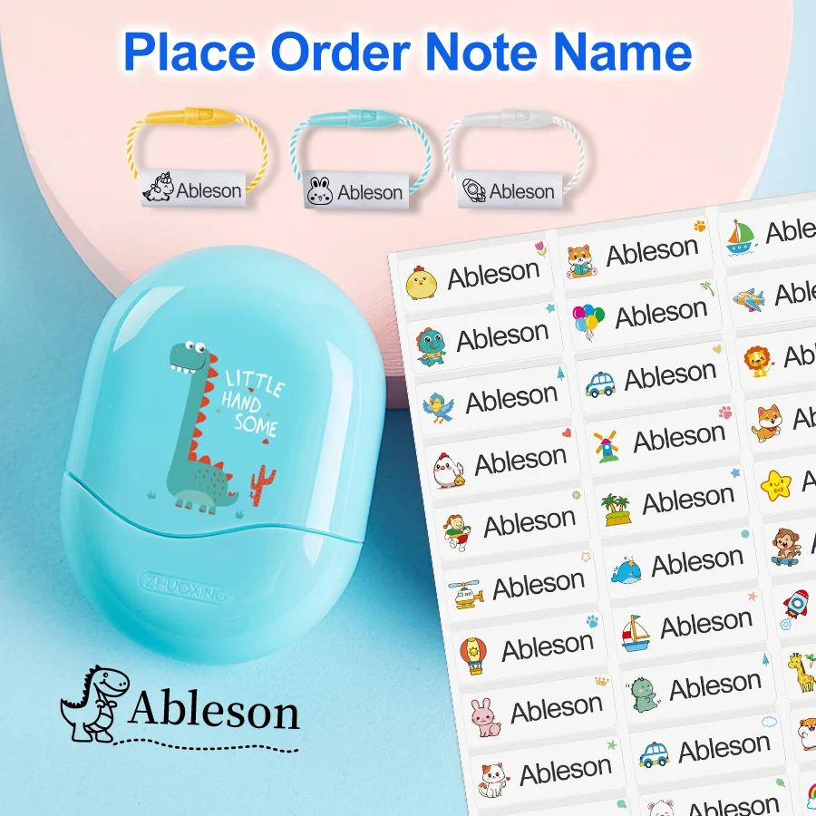 Customized children's name stamp personalized waterproof stamp for school uniform boy's and girl's personalized ink pad stamps name stamp