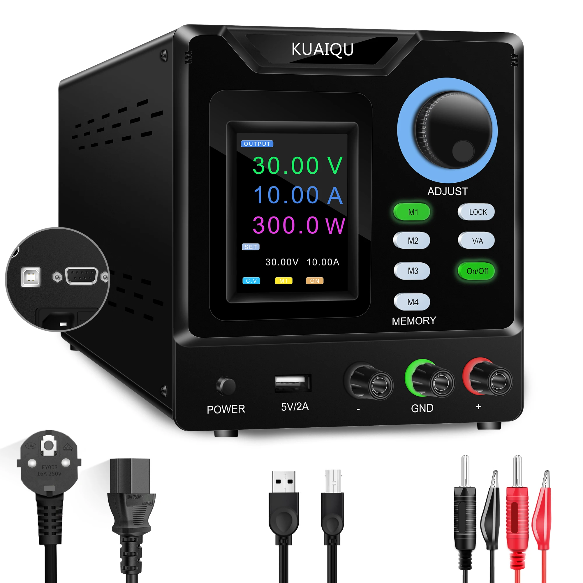 RS-232 USB 조정 가능한 실험실 전원 공급 장치, DC 실험실 전압 조정기, 전자 부하 테스트용 PC 소프트웨어, 30V 10A