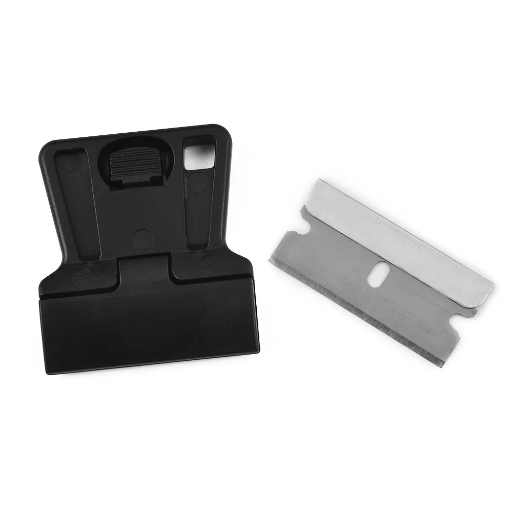 

Hand Tool Putty Knives Scrapers Mini Razor Blade Sided Razor Painting Holder Standard Plastic Handle+steel Blade For Car Wooden