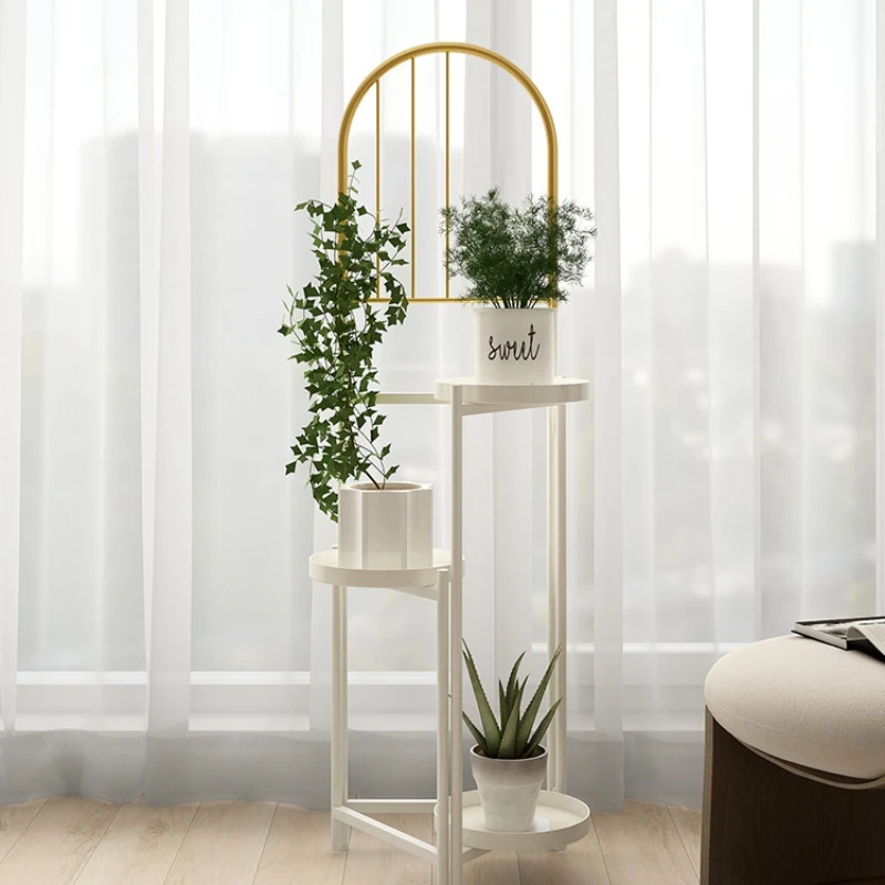 Stylish Multi-Tier Iron Plant Stand for Living Room Balcony Indoor Use Perfect for Green Plants Flower Pots and Home Decor