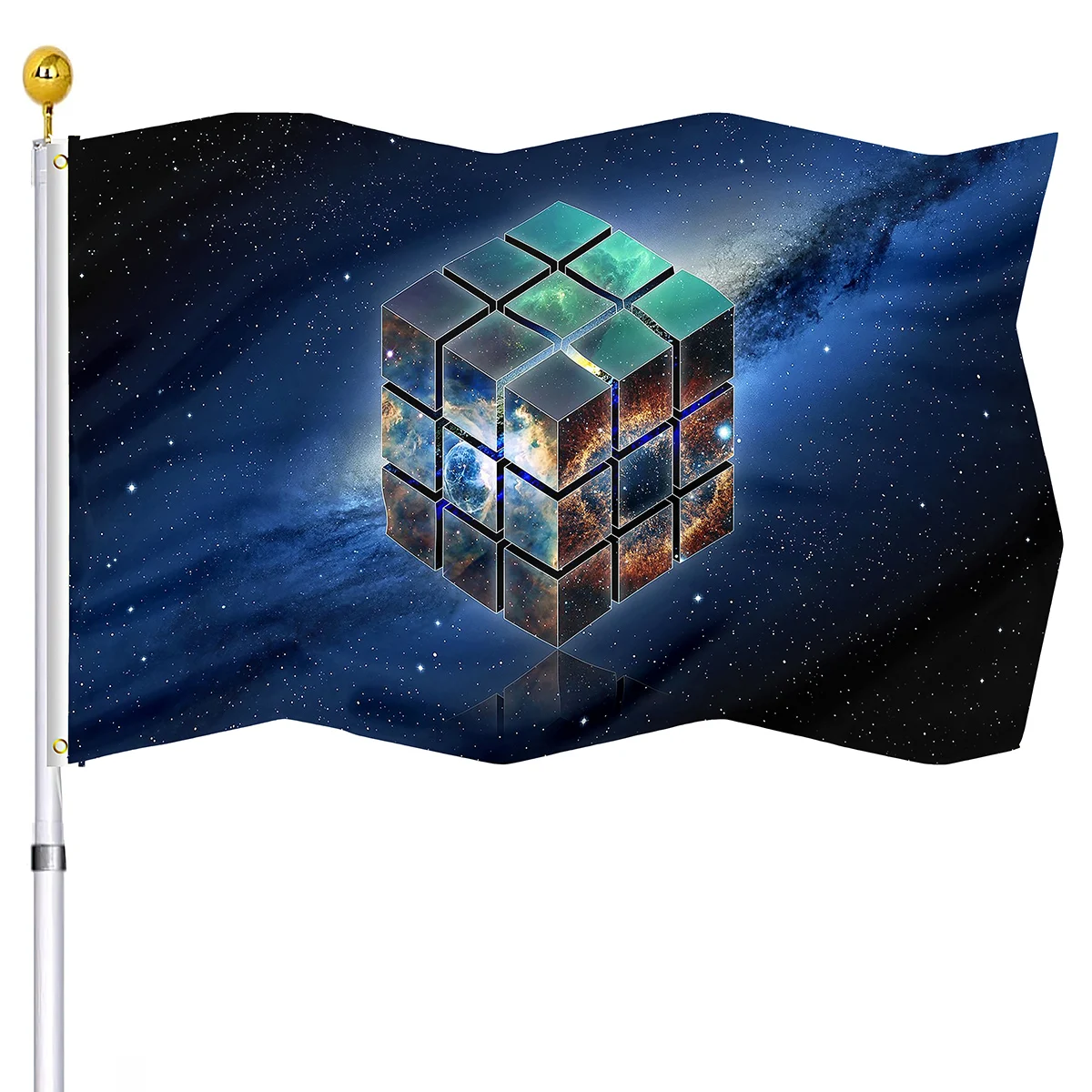 Starry Sky Magic Cube Flag House Portico Per Interni Decorazioni Per Esterni Bandiere A Doppia Cucitura Striscioni Con Occhielli In Ottone Per Bambini