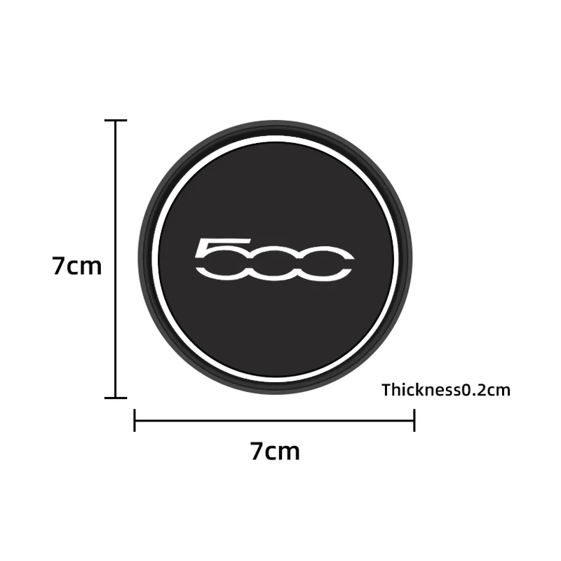 2pcs Non-slip Car Cup Holder Insert Coasters Pads for Fiat 500 500C 500X 500L Bottle Holder Coaster Auto Interior Cup Mat