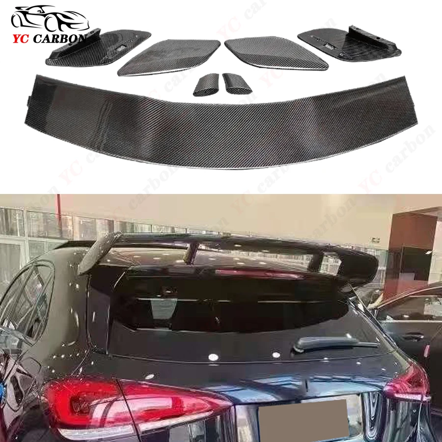 

For Mercedes Benz A Class W177 A260 A200 A180 Brabus Style Carbon Fiber Spoiler Rear Wing Auto Racing Car Styling Tail Lip Wing