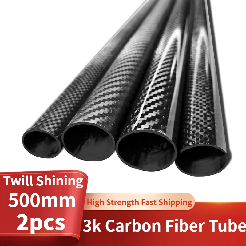 3k Carbon Fiber Tube Twill Shining Length:500mm Wall Thickness: 1mm Calibre: 35mm-62mm RC Airplane Models Accessories. carbon fiber tube