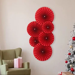 Chinese New Year Decorations Wall Window Decals Stickers Spring Festival Paper Flowers Fan Valentaines' Day Proposal Scene Decor