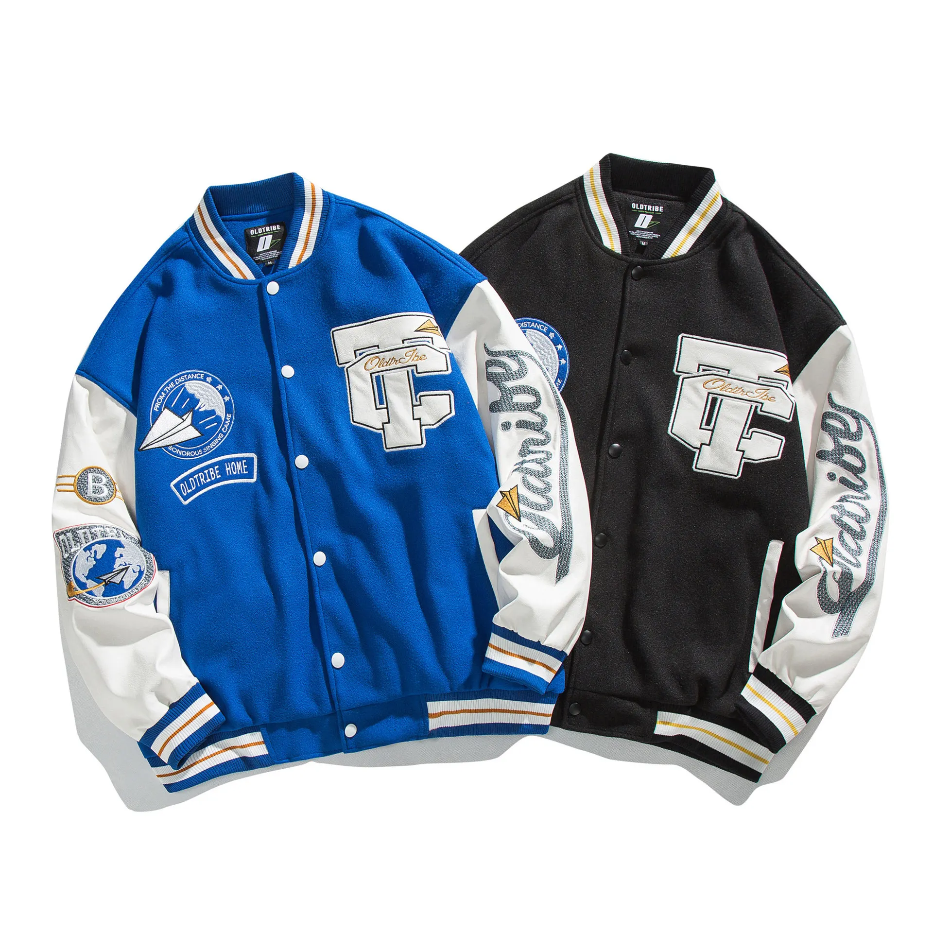 

Casual Klein Blue Baseball Uniform Jacket Men and Women Spring and Autumn Couple Jacket Vintage Loose Jacket Tide