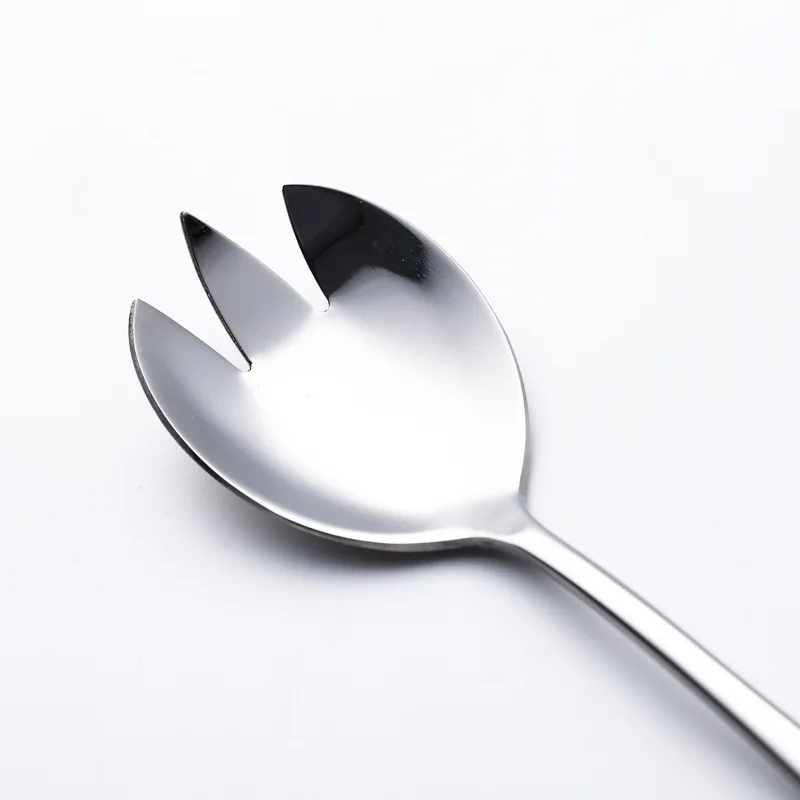 2-Piece Salad Spoon Fork Set Stainless Steel Salad Servers European Serving Utensils salad slotted spoon
