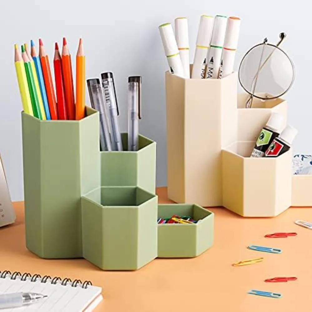 Green Multi-function desk organizer Plastics Cover cute pen holder Makeup storage Office pen holder stationery organizer