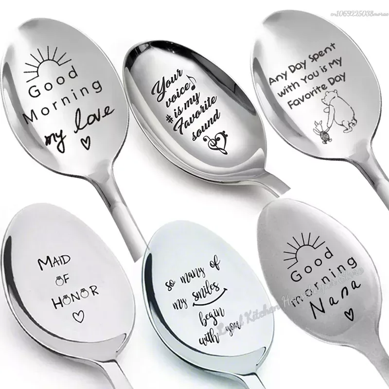 Valentines Day Gift Stainless Steel Milk Coffee Spoons Love Letter Wedding Souvenirs Anniversary Gift for Girlfriend Boyfriend stainless steel spoon stainless steel spoon set stainless steel fork spoon set