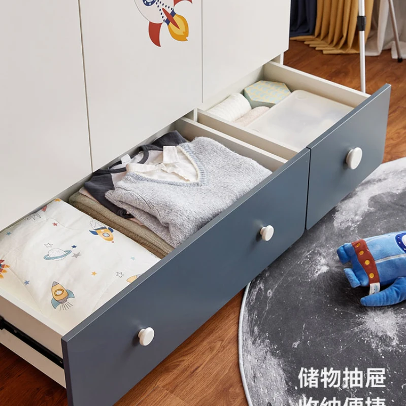 Shelves Children's Wardrobes Cabinet Bedroom Dressers Mobile Storage Organizer Hangers Penderie Enfant Modern Furniture CY50CW