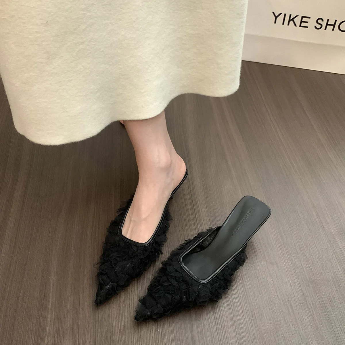 Elegant Pointed Toe High Heels - Fashion Slip-On Mules