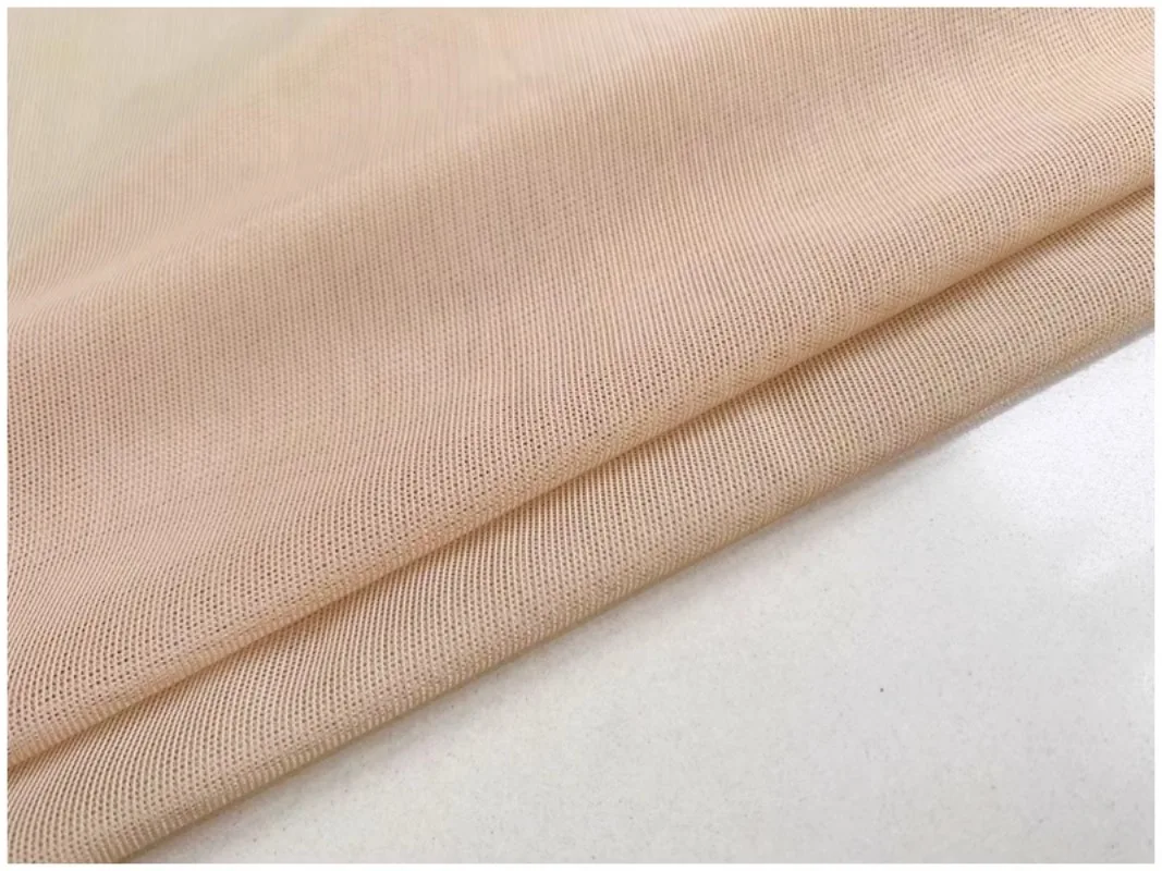 Flesh Colored Elastic Brocade Spandex Mesh Fabric Figure Skating Suit Gymnastics Suit See-through Bottom Mesh Fabric