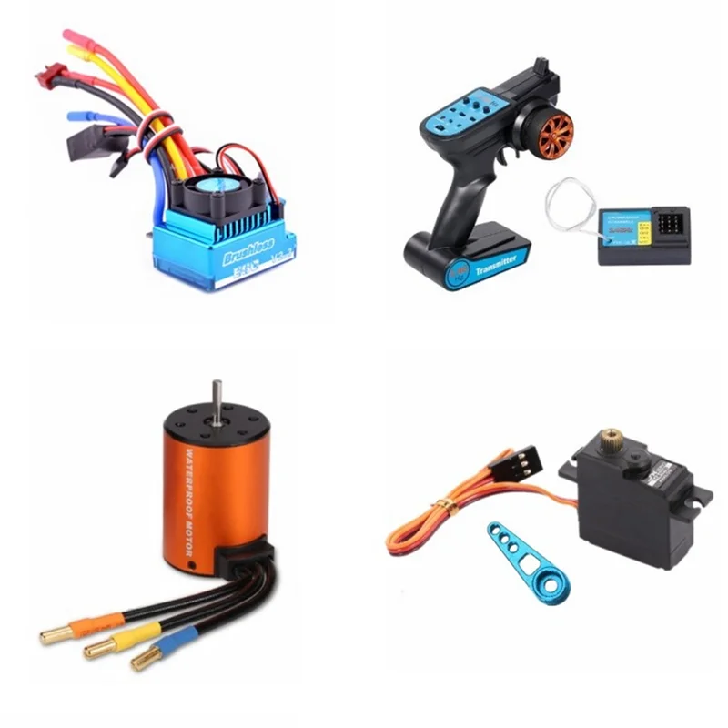 

Brushless Upgrades Kit Motor ESC Receiver Transmitter Servo Set for WLtoys 144001 144002 124018 124019 Upgrade Parts