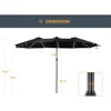 Patio Umbrella 15x9FT LED Double-sided with UPF50+ and Wind-Resistant Design, (No Base), Effortless Operation Outdoor Umbrella 2