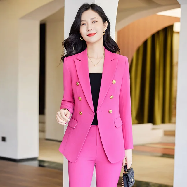 Formal Uniform Designs Pantsuits Women Business Work Wear Suits with Pants and Jackets Coat Ladies Professional Blazers Set