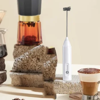 Wireless Electric Milk Frothers USB Recharge 3 Speeds Handheld Milk Foamer Mini Blender for Coffee Cappuccino Foam Maker Whisk 1