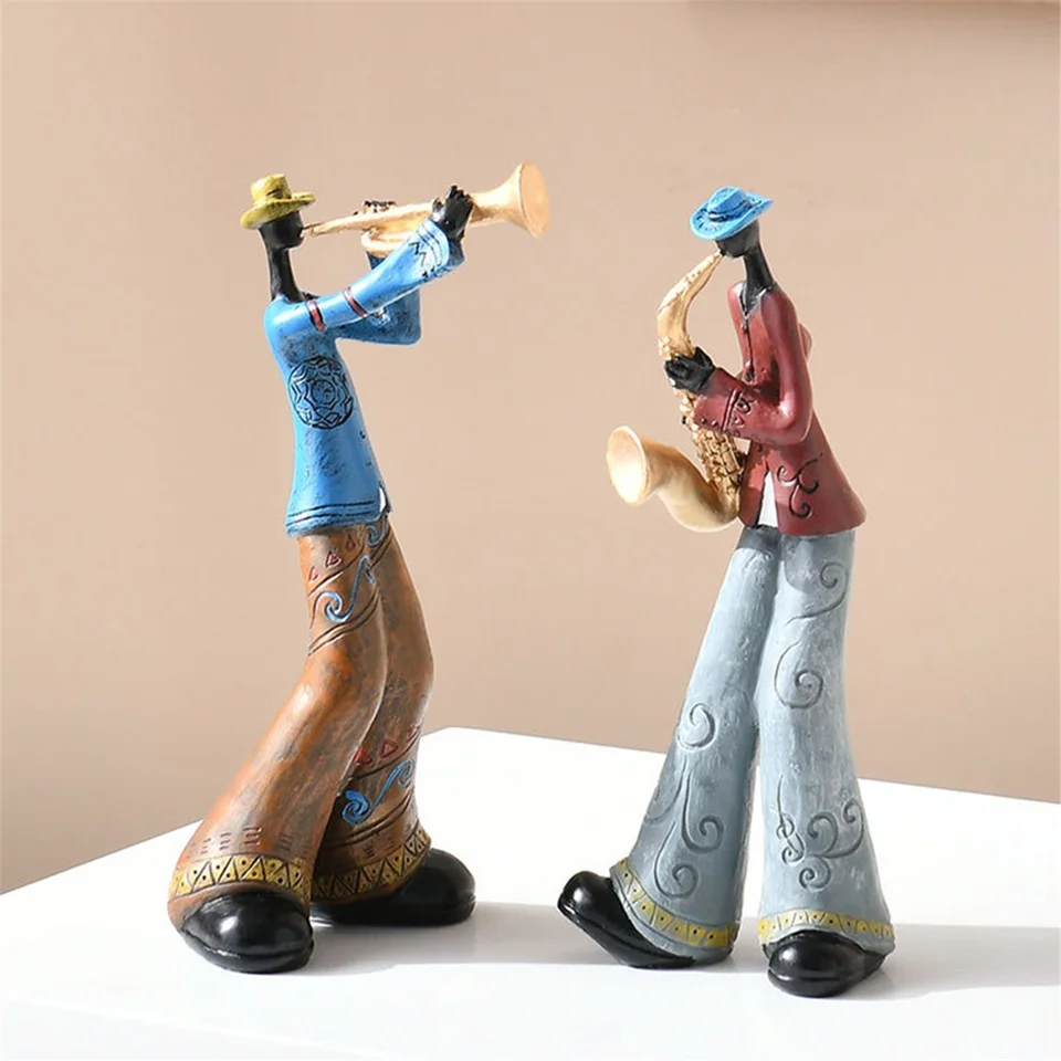 Statues orchestre 5 musiciens de Jazz - Vintage - Décoration