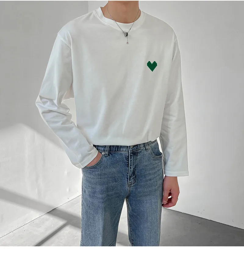

2022 Men's Loose Cotton Bottomed Shirt Round Neck Hoodies Long Sleeve Printing Sweatshirts Fashion Coats White/black Pullover