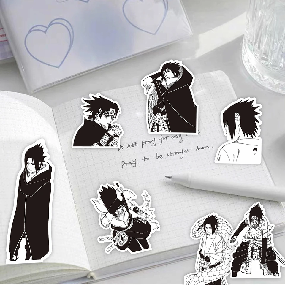 50 Autocollants Naruto Itachi Sasuke - Multicolore - Pour Bagage, Skate, Laptop - Neuf Sous Lot