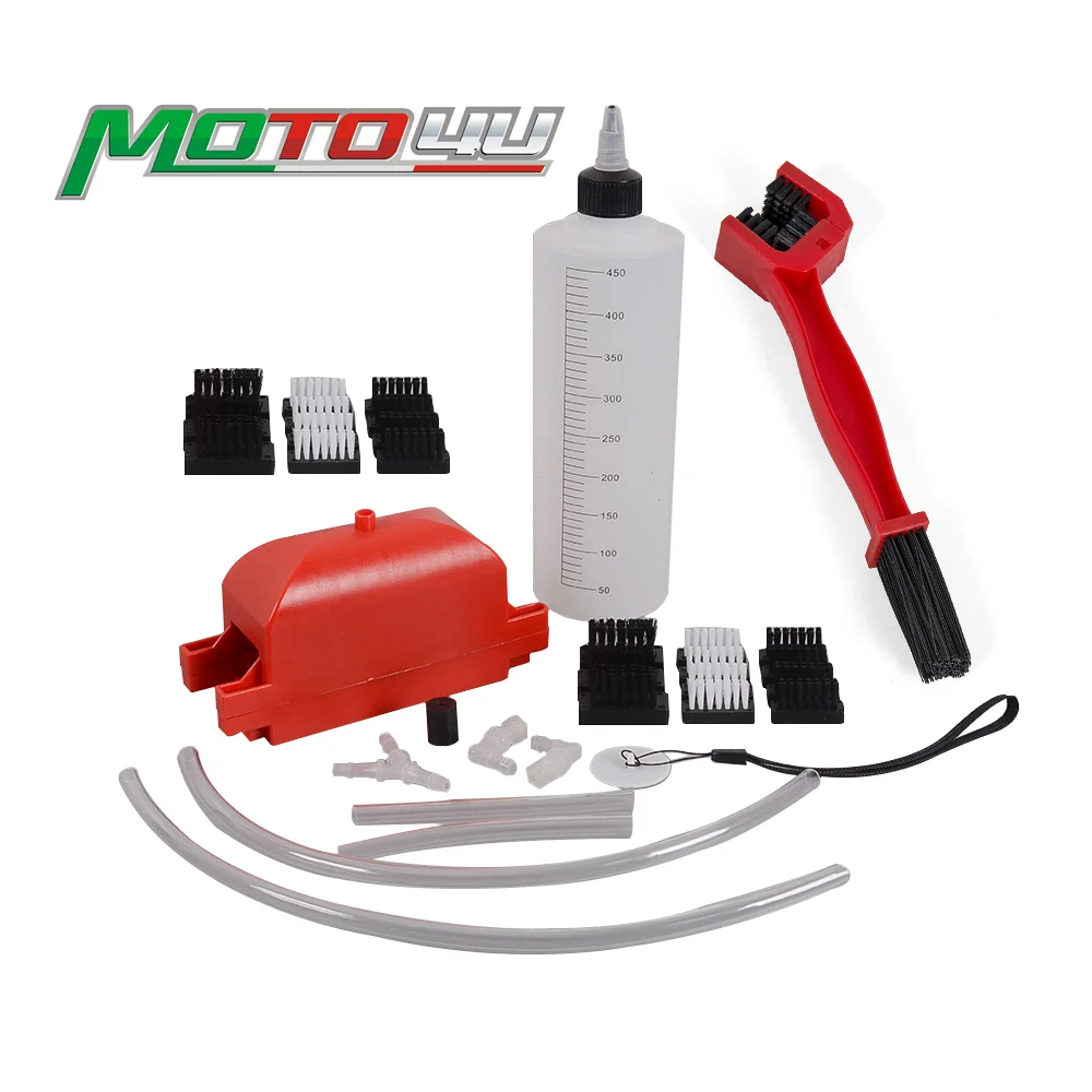 New Chain Cleaning Machine kit Brush Gear Motorcycle Cleaner Tool Motorbike Chains Lube Device