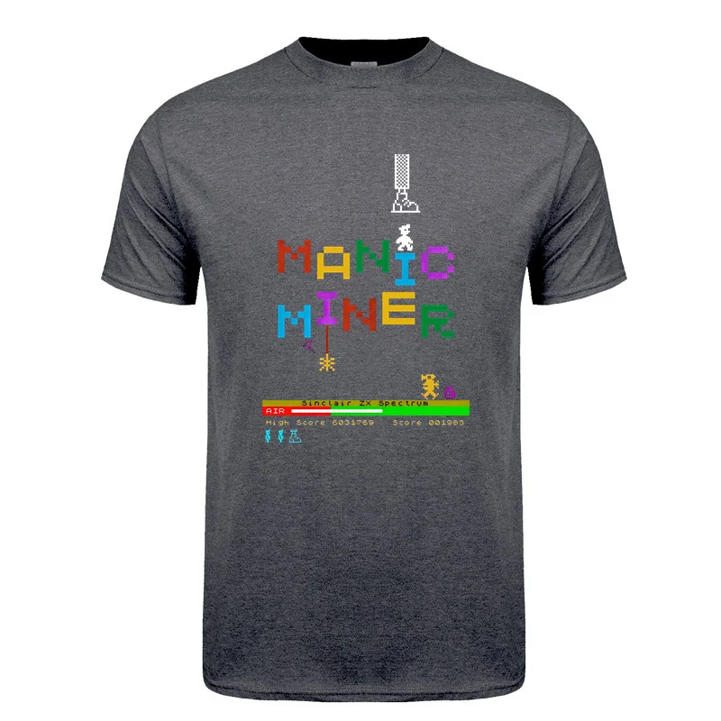 Tシャツ・カットソー ZEWEL T-SHIRT Sinclair ZX Spectrum Manic Miner T-Shirt Men Cotton Short