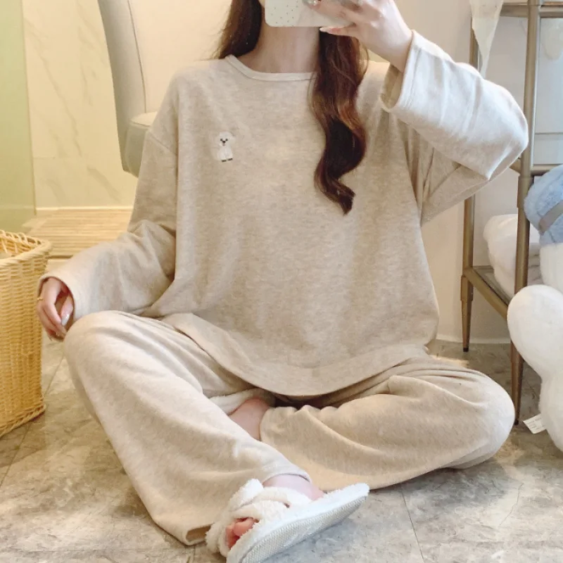 ملابس نوم شتوية كبيرة الحجم كاجوال من المخمل الأغن...