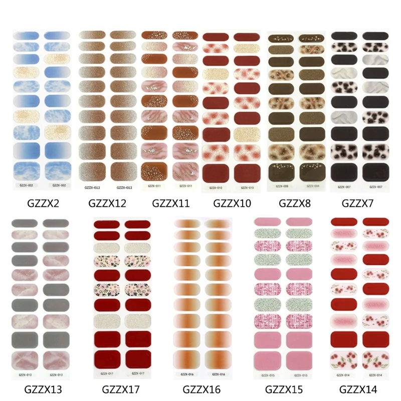 Strisce Smalto Gel Semi Polimerizzato Adesivo/Wrap Per Unghie In Gel (20 Adesivi Lunghi)