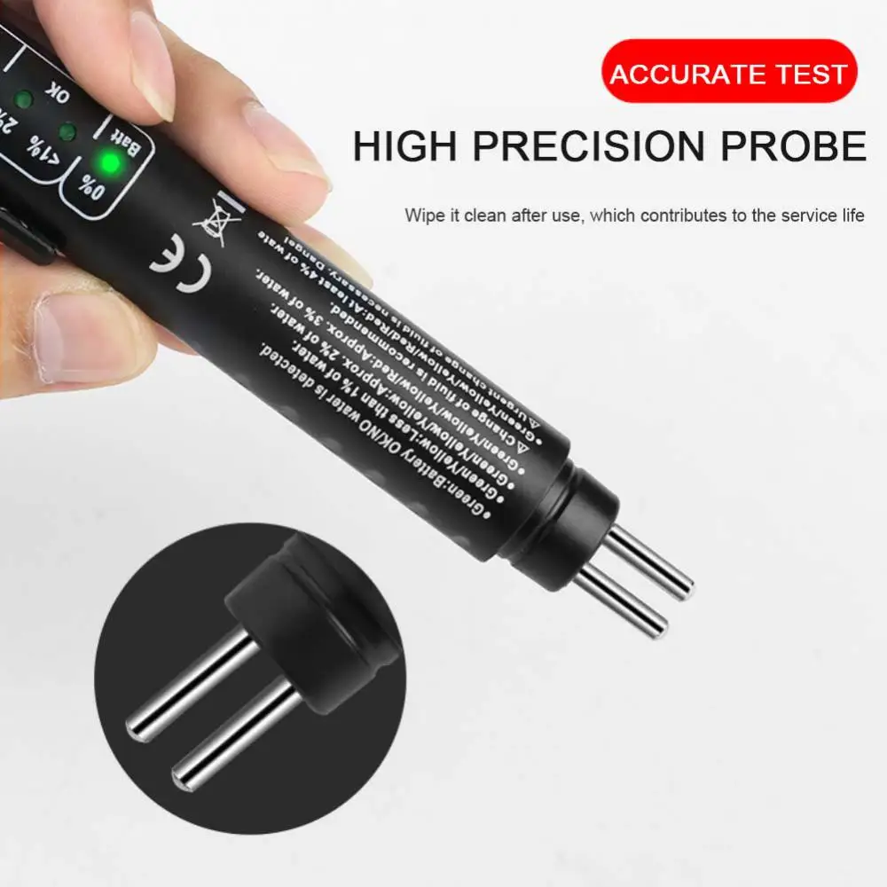 Brake Fluid Tester Pen 5 LED Indicator Display for DOT3/DOT4 brake fluid tester