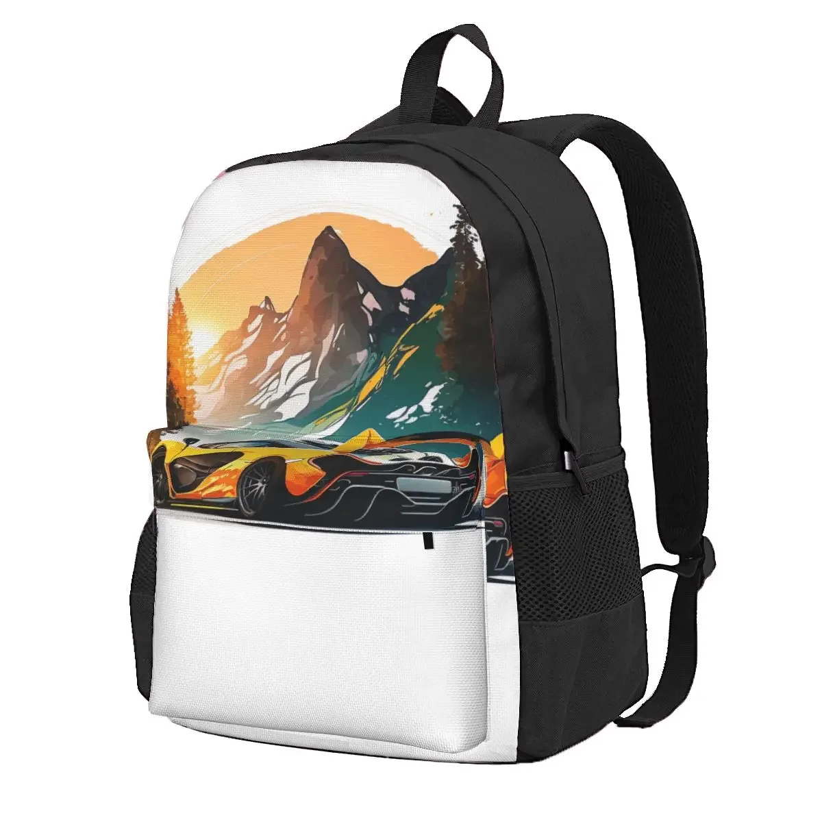 

Powerful Sports Car Backpack Mountain Sun Kawaii Backpacks Unisex Travel Breathable School Bags Design Rucksack