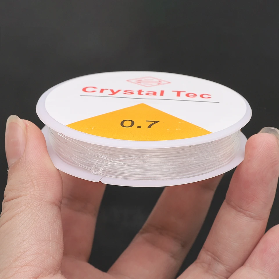 Cavo Elastico Trasparente 1,2 Mm Filo di 2 Perline Ago Artigianato Fai da Te per Cucire