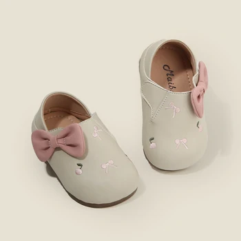 Baby girl princess shoes, baby children's walking shoes, one year old girls' single shoes, small leather shoes, breathable small