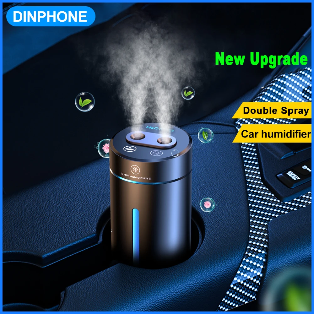 New Upgrade Dual Spray Car Air Humidifier Aluminium Alloy Essential Oils Diffuser Air Freshener For Auto Home Office Accessories