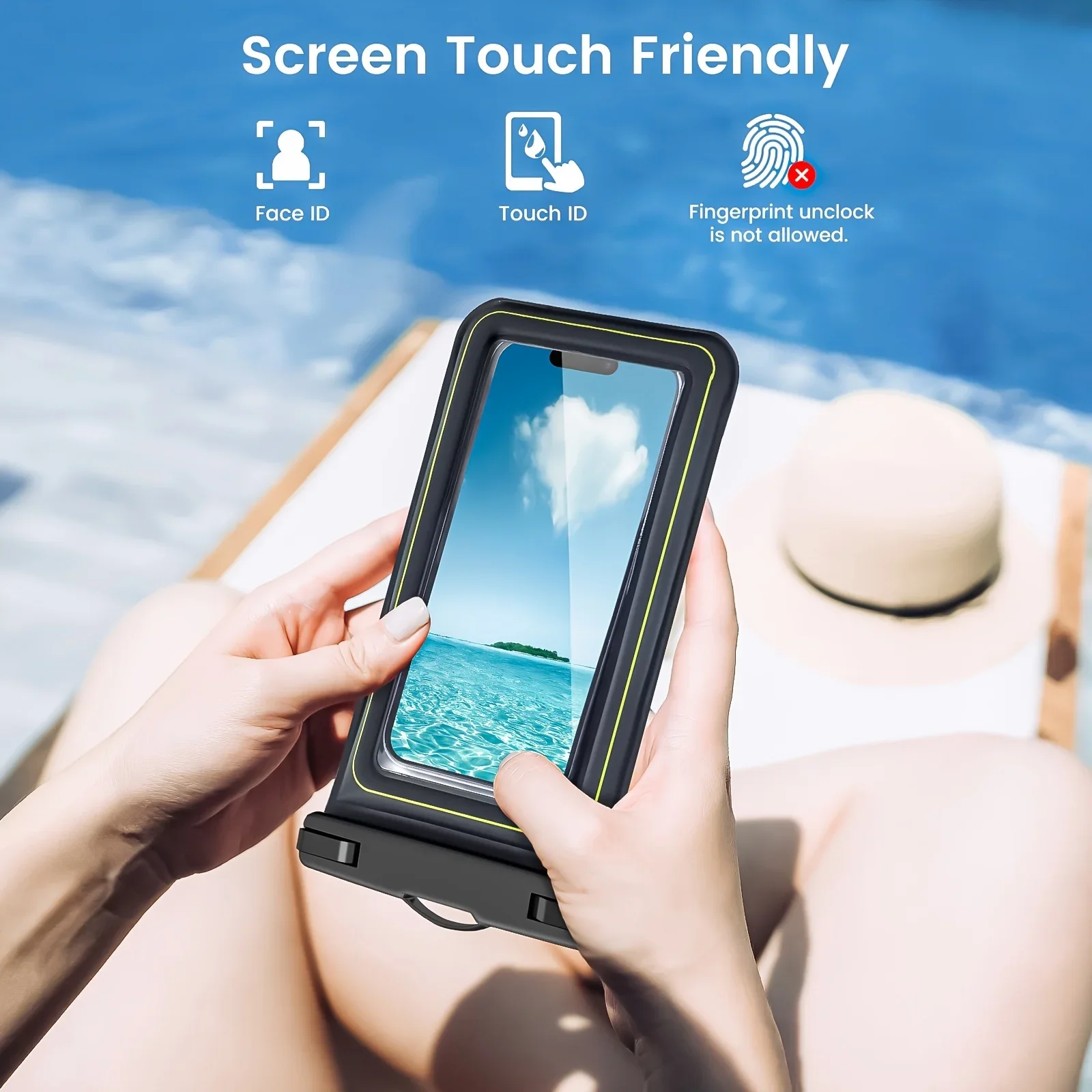 Universal Waterproof Floating Airbag Sports Pouch with Touch Screen & Strap