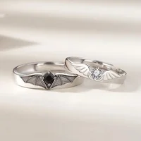 Fashion Delicate Trendy Niche Personalized Couple Angel and Demon Couple Opening Adjustable Rings Jewelry Gift Accessories - Image 4