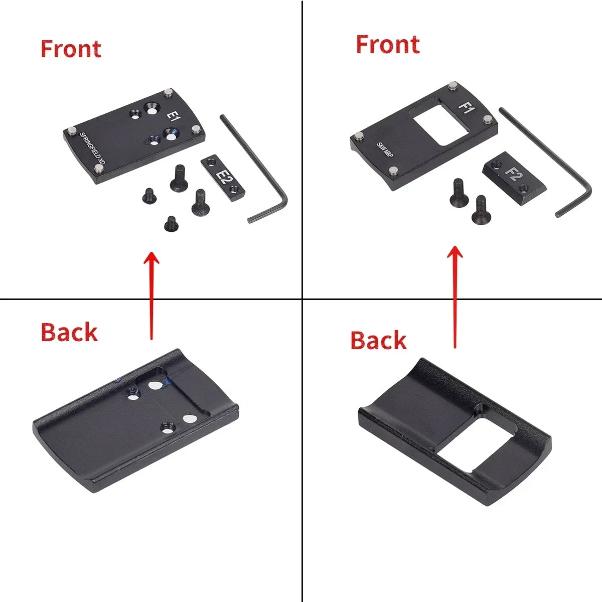 Pistol Reflex Sight Mount Adapter Plate For Glk 43 S&W HK USP S G P226