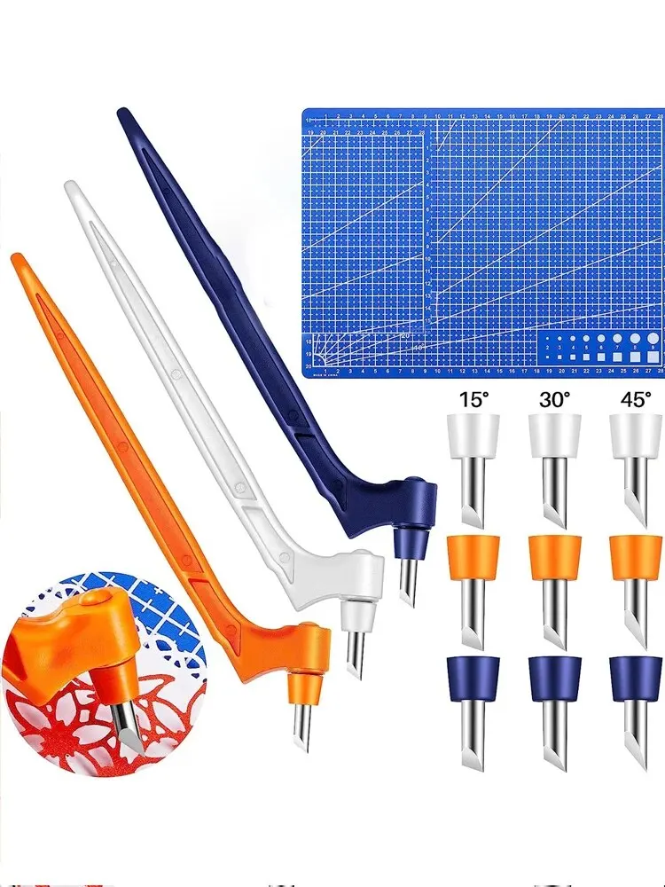 Paper Cutting Knife 1PC Craft Cutting Tools Triangle Ruler 360 Degree Rotating Blade Stainless Steel