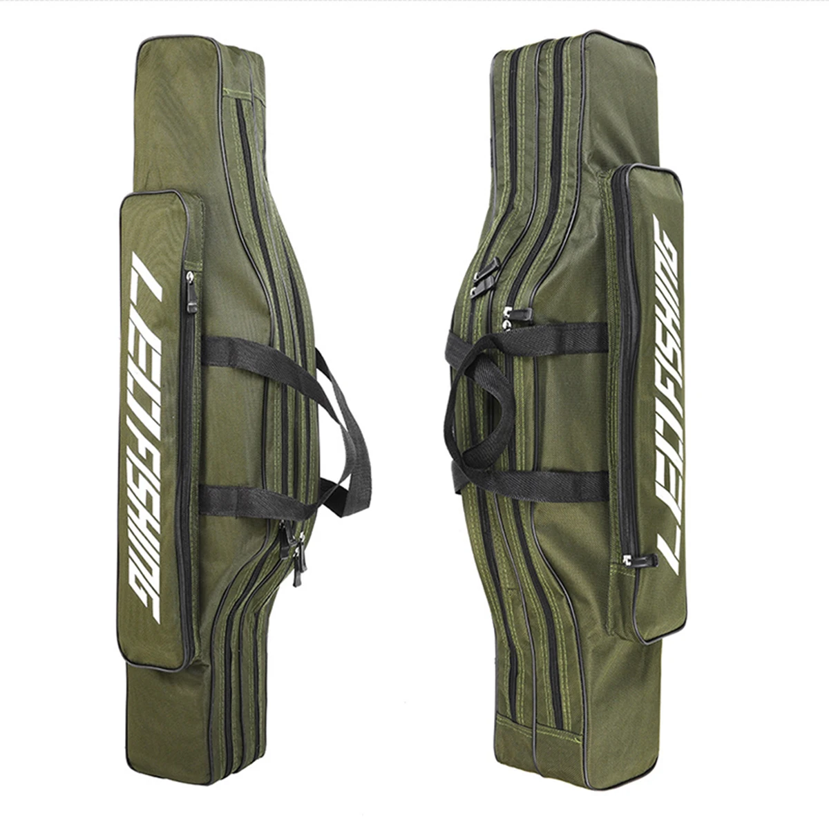 Sac pêche mer double couche 80cm ventru pliable - Rangement cannes matériel - Poche grande capacité