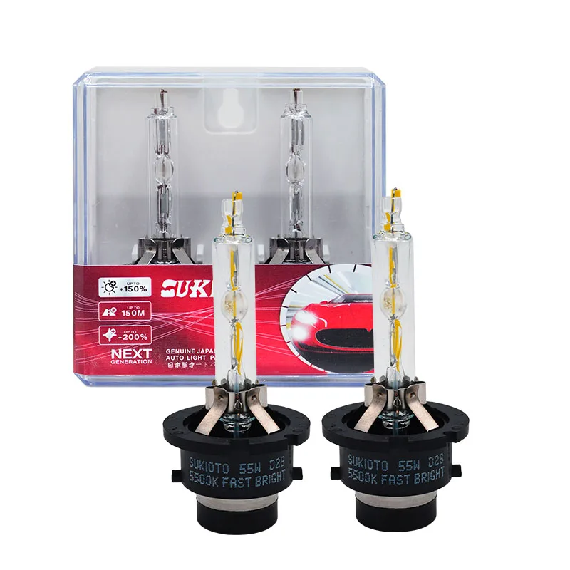 2PCS SUKIOTO ADVANCED JAPAN Upgraded 12V 55W D2R Xenon HID Headlight Bulbs D2S 5500K 66240 85122 Car Headlamp D4S D4R Xenon Lamp