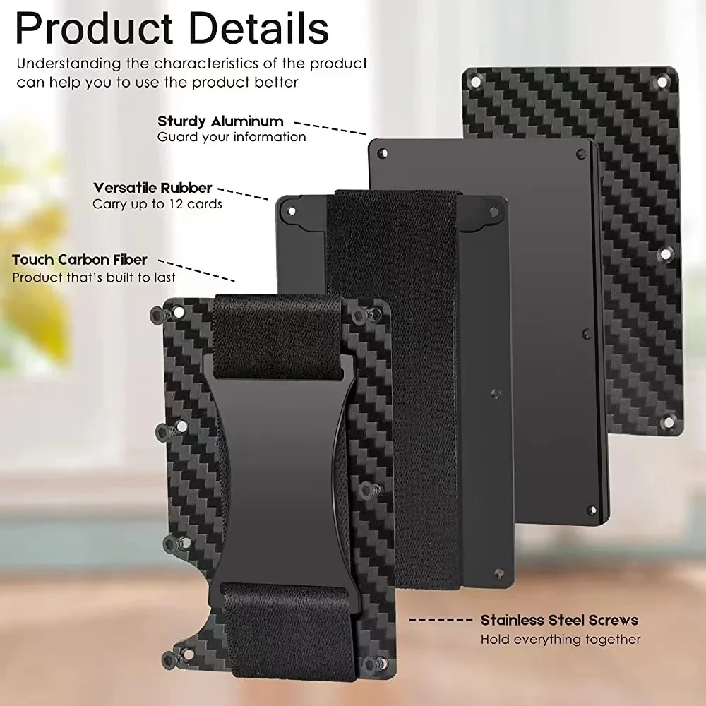 Rfid Credit Card Holder Slim Metal Magic Wallets Men Women Thin Mini Id Bank Cardholder Aluminium Alloy Case Wallet for Men Best Sellers In Luggage, Bags