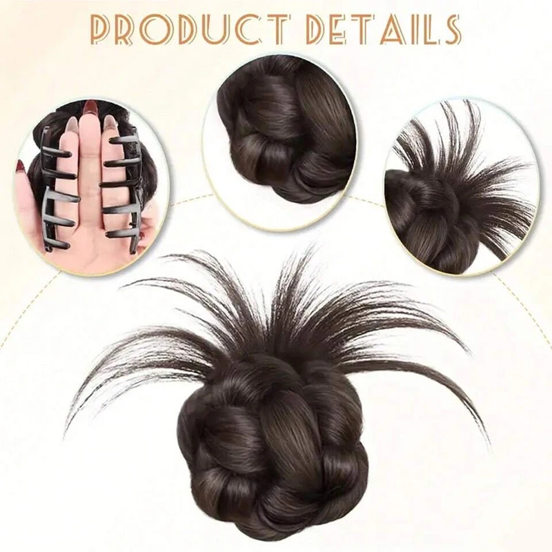 Elegant Women's Hair Bun, Fluffy tight Wig High-Temperature Fiber Natural Appearance Suitable for all Styling Hair Accessories