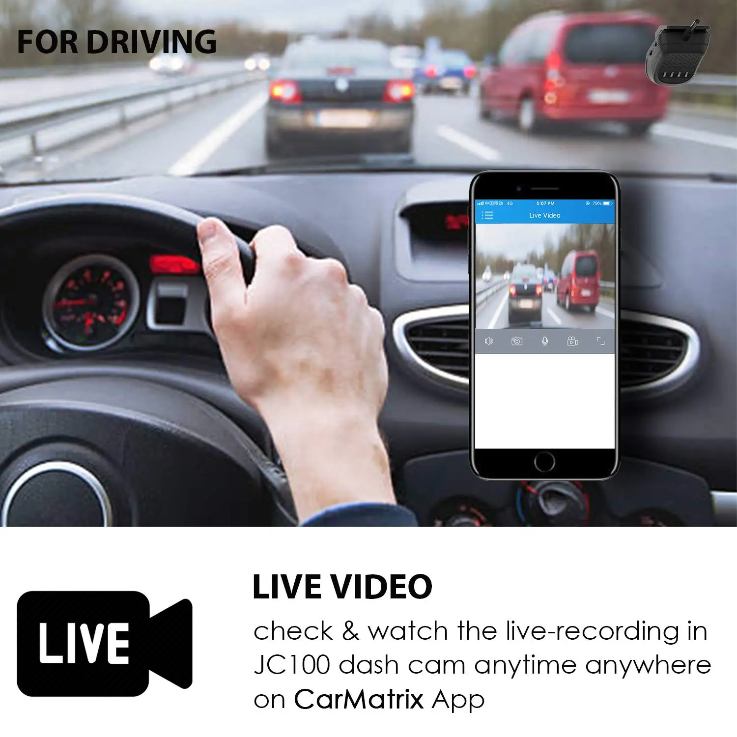 CARMATRIX Auto DVR Rückspiegel Monitor DashCam mit