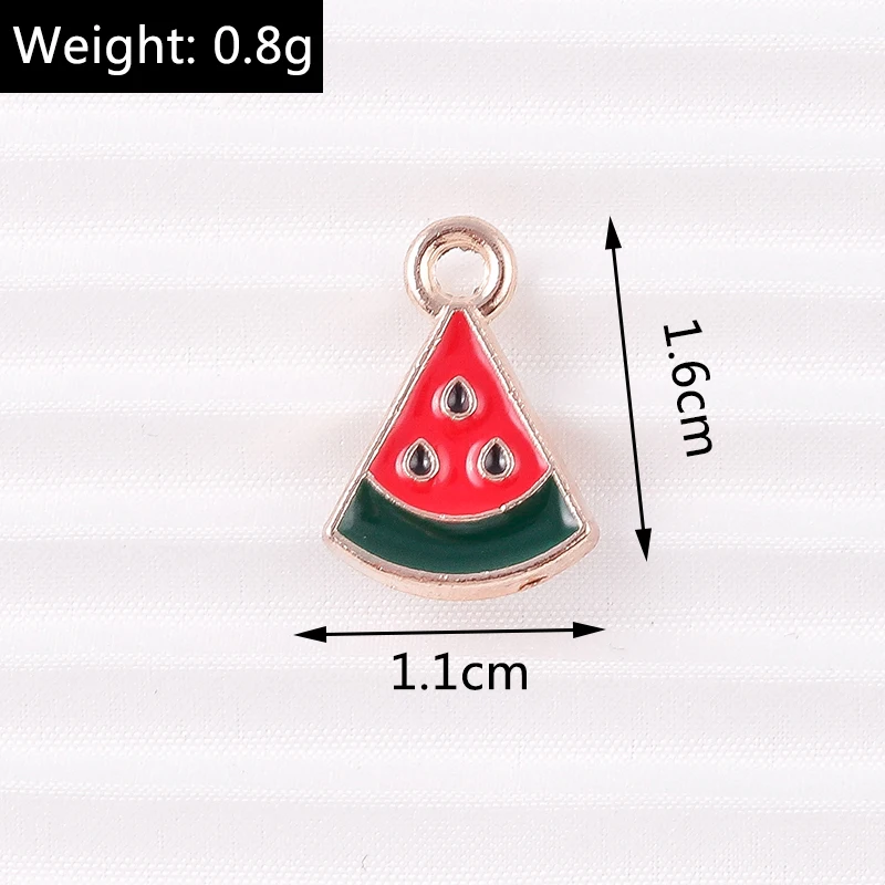 10 Stück Mix Emaille Früchte Charms Kirsche Ananas Apfel Pfirsich Anhänger für Halskette Ohrring Armband DIY Schmuckherstellung Zubehör – Detail 27
