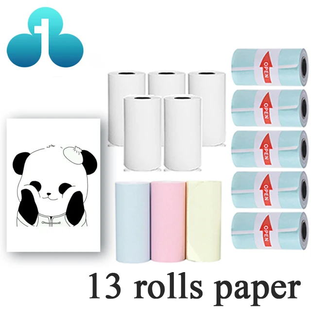 13 rolls Thermal Paper 57x30 mm POS Printer Self-adhesive Color papeBluetooth Register Paper Rolling Papers Scrapbook Journal 1