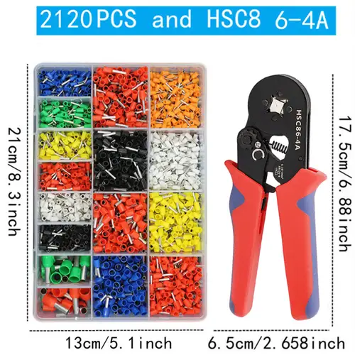 Boxed VE Tubular Crimp Terminals,Cable Electrical Connector,Insulated Wire Connectors,Tube Type Terminal Crimping Pliers HSC86-4 - Image 20
