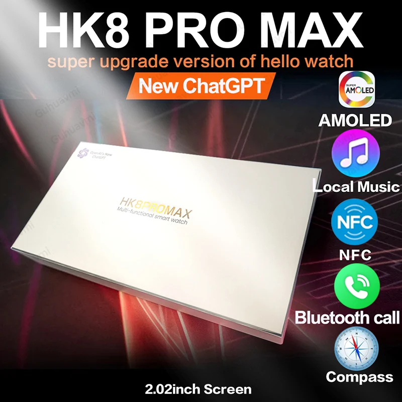 Смарт-часы HK8 Pro Max Gen 2 мужские, умные часы с компасом, с AMOLED экраном 49 мм, для Android и IOS