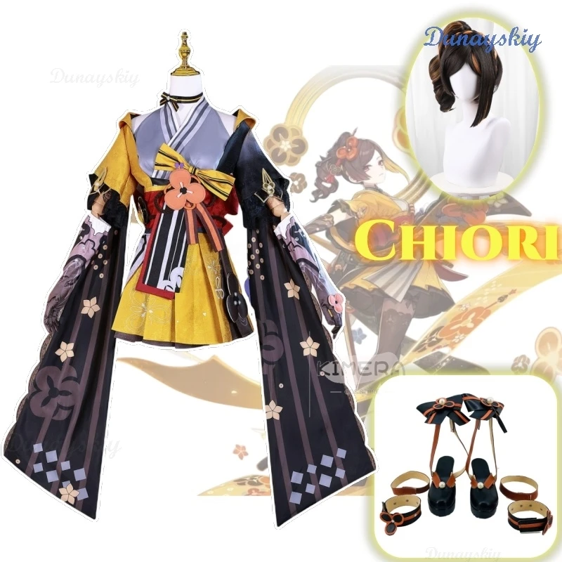 

Chiori Anime Game Genshin Impact Cosplay Costume Clothes Wig Shoes Uniform Cosplay Chioriya Boutique Halloween Party Woman